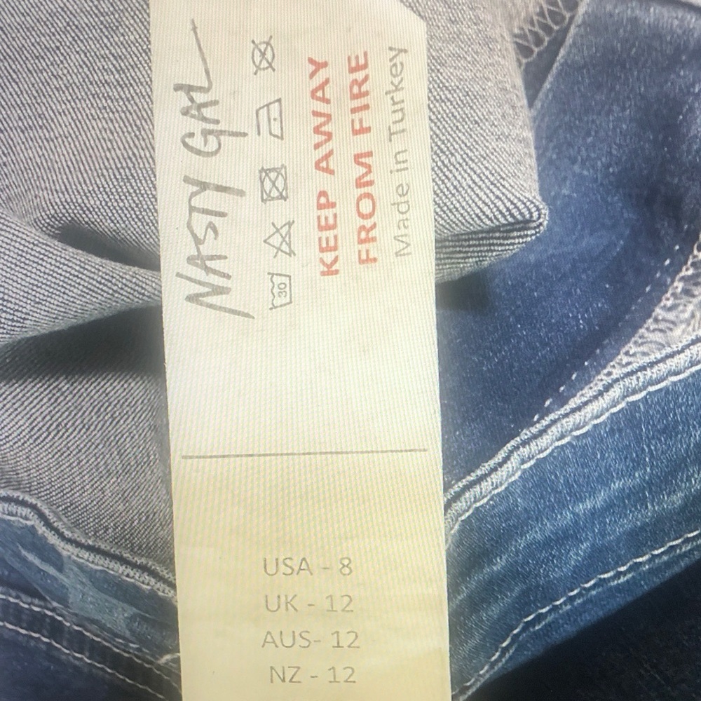 Star Patterned Blue Flared Jeans - image 8